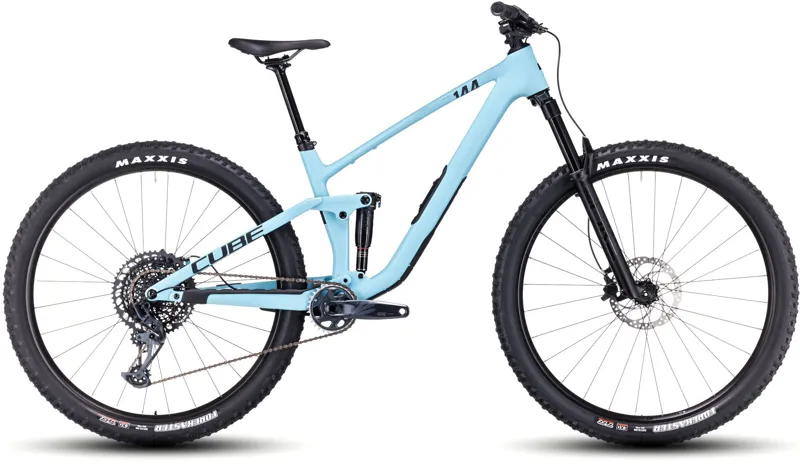 2025 Cube Stereo ONE44 C:62 Pro - Full Suspension Trail Mountain Bike - Maya Blue / Black