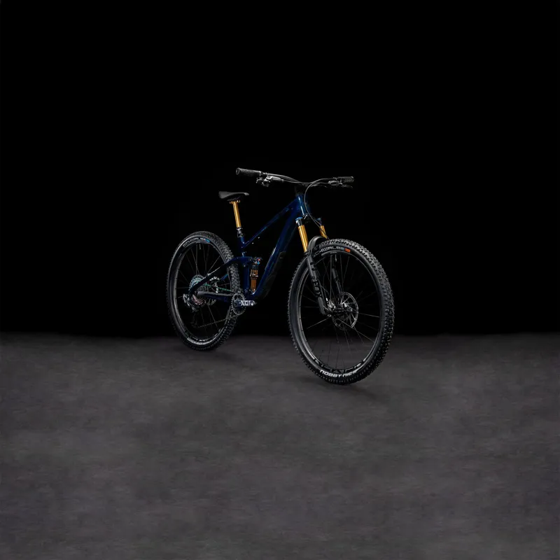 2025 Cube Stereo ONE44 C:68X SLT - Full Suspension Trail Mountain Bike - Liquid Blue / Black-1