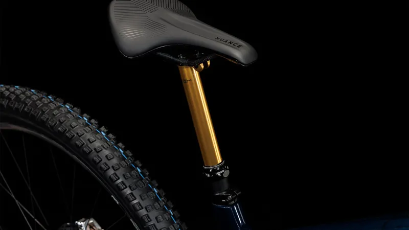 2025 Cube Stereo ONE44 C:68X SLT - Full Suspension Trail Mountain Bike - Liquid Blue / Black-7