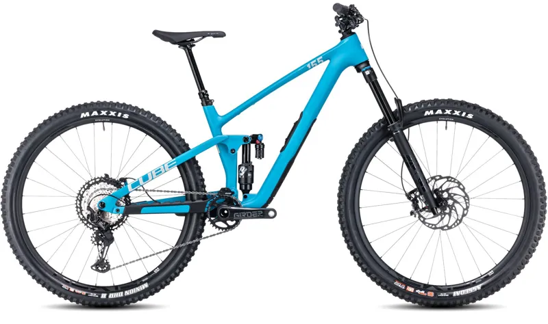2025 Cube Stereo ONE55 C:62 SLX - Full Suspension Trail Mountain Bike - Bondi Blue / Grey