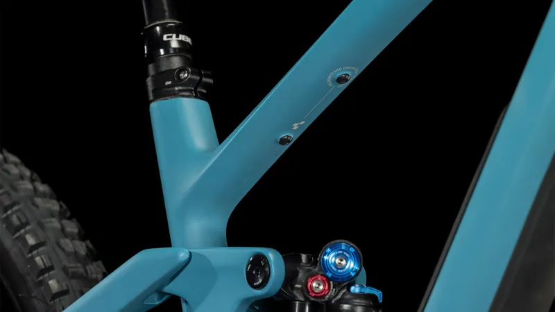 2025 Cube Stereo ONE55 C:62 SLX - Full Suspension Trail Mountain Bike - Bondi Blue / Grey-7