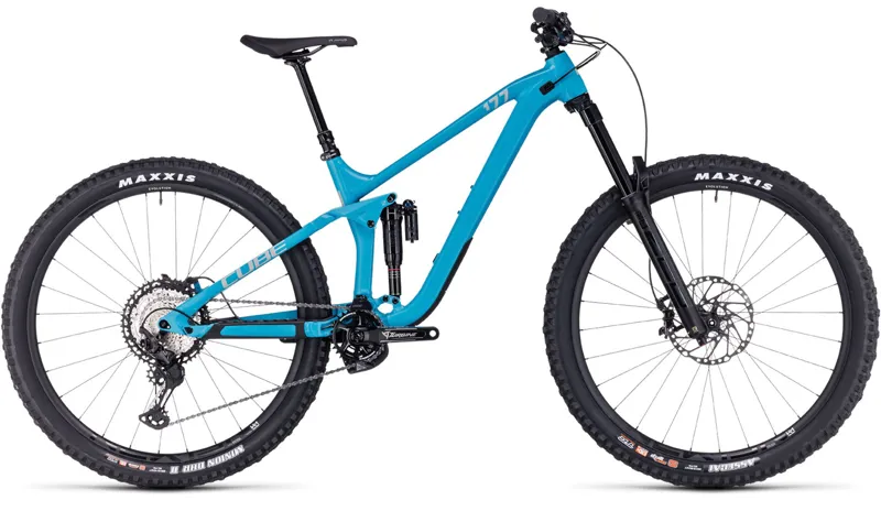 2025 Cube Stereo ONE77 Race 29 - Full Suspension Trail Mountain Bike - Bondi Blue / Grey