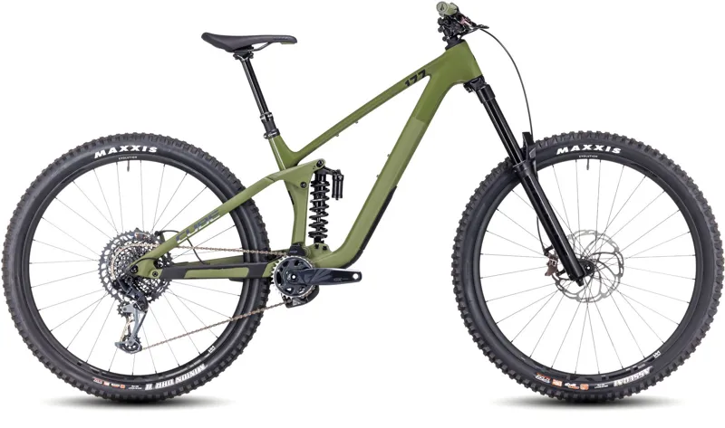 2025 Cube Stereo ONE77 C:68X TM 29 - Full Suspension Trail Mountain Bike - Olive / Chrome