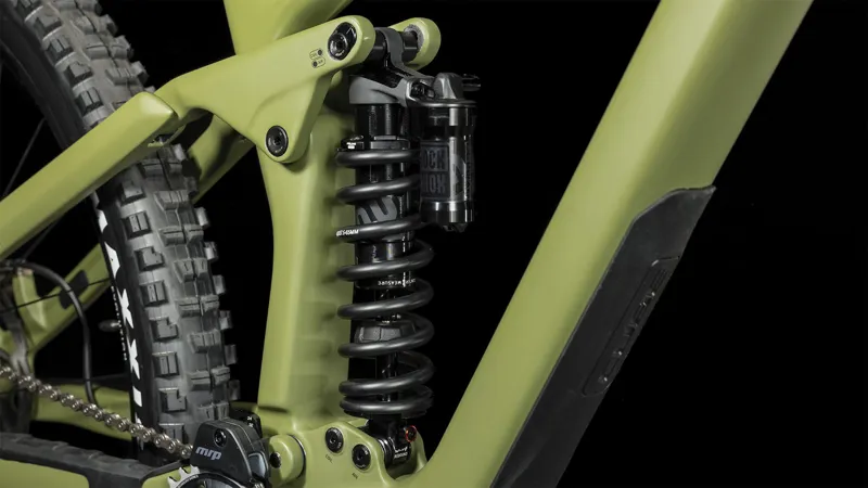 2025 Cube Stereo ONE77 C:68X TM 29 - Full Suspension Trail Mountain Bike - Olive / Chrome-4