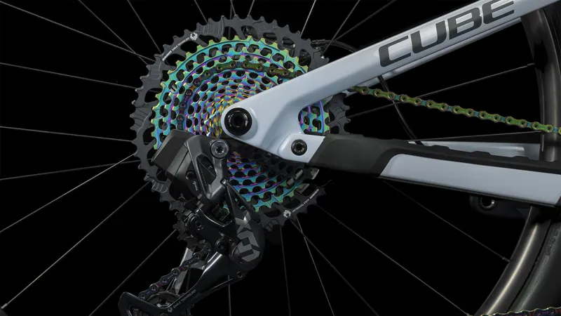 2025 Cube Stereo ONE77 C:68X SLT 29 - Full Suspension Trail Mountain Bike - Flash White-10