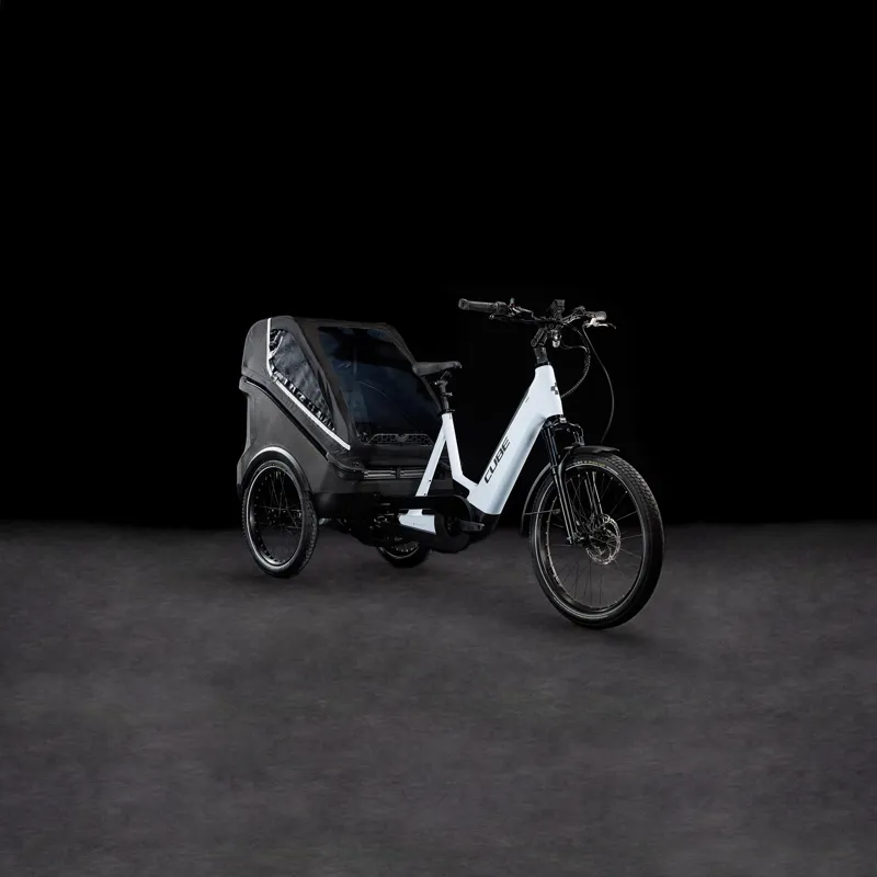 2025 Cube Trike Family Hybrid 750 - Electric Cargo Trike - Flash White / Black-1