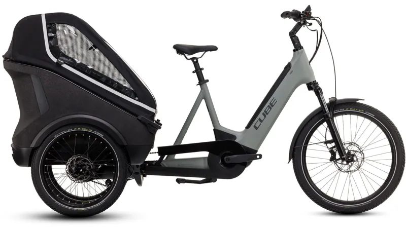 2025 Cube Trike Family Hybrid 750 - Electric Cargo Trike - Grey / Reflex