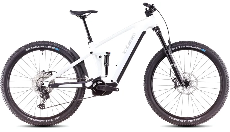 2025 Cube Stereo Hybrid one44 EXC 800 - Full Suspension Electric Bike - White Marble  / Black