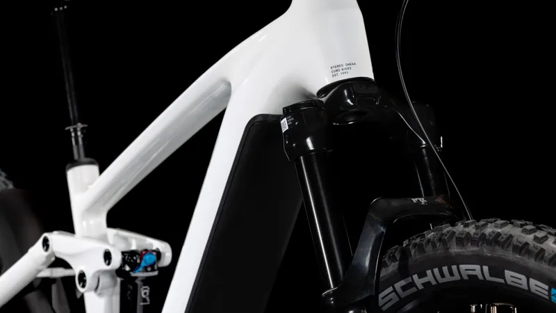 2025 Cube Stereo Hybrid one44 EXC 800 - Full Suspension Electric Bike - White Marble  / Black-6