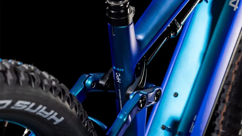 2025 Cube Stereo Hybrid One44 HPC SLX  - Electric Full Suspension Mountain Bike - Nebula / White-4