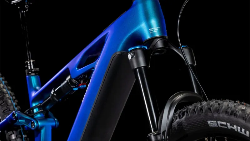 2025 Cube Stereo Hybrid One44 HPC SLX  - Electric Full Suspension Mountain Bike - Nebula / White-1