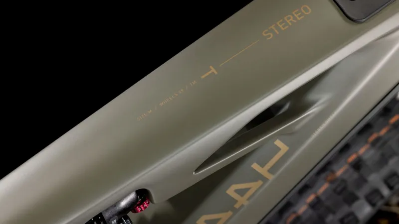 2025 Cube Stereo Hybrid ONE44 HPC TM 800 - Full Suspension Electric Bike - Dusty Olive / Gold-5