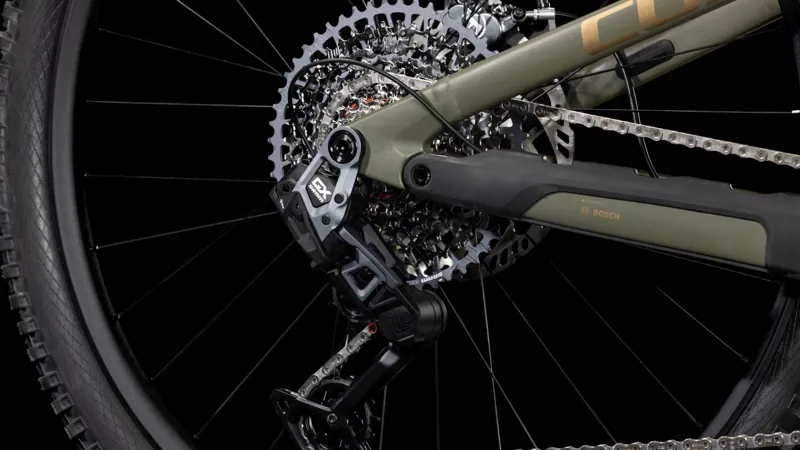 2025 Cube Stereo Hybrid ONE44 HPC TM 800 - Full Suspension Electric Bike - Dusty Olive / Gold-2