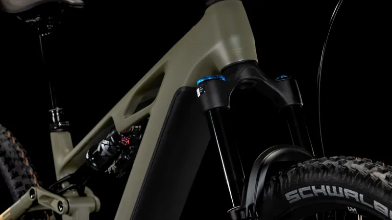 2025 Cube Stereo Hybrid ONE44 HPC TM 800 - Full Suspension Electric Bike - Dusty Olive / Gold-1