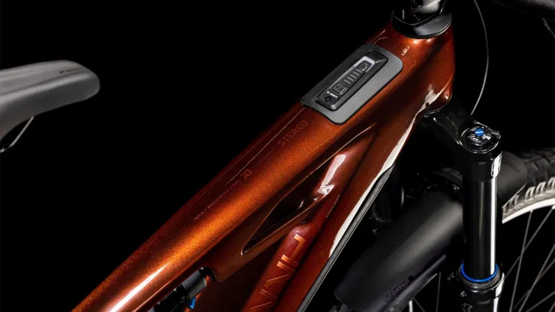 2025 Cube Stereo Hybrid One77 HPC Race 800 - Electric Full Suspension Mountain Bike - Liquid Orange / Orange-6