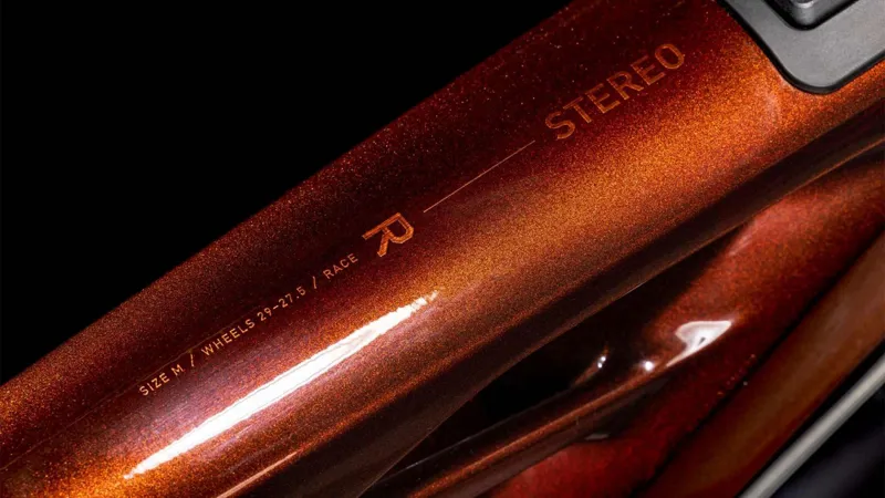 2025 Cube Stereo Hybrid One77 HPC Race 800 - Electric Full Suspension Mountain Bike - Liquid Orange / Orange-5