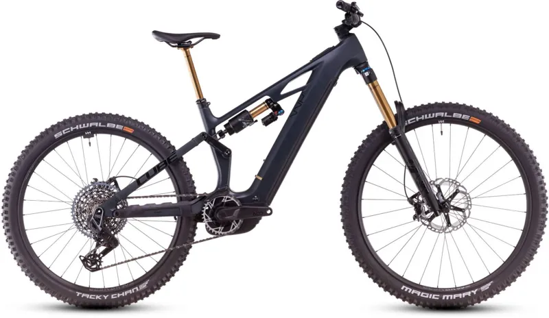 2025 Cube Stereo Hybrid One77 HPC AT - Electric Full Suspension Mountain Bike - Carbon / Gold