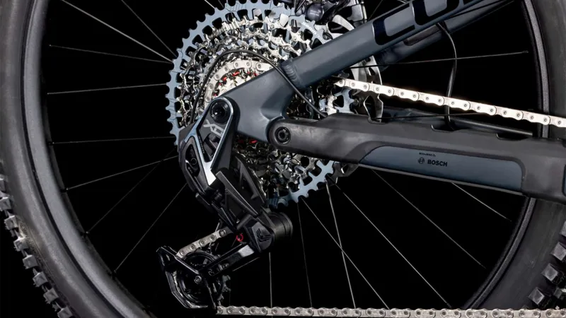 2025 Cube Stereo Hybrid One77 HPC AT - Electric Full Suspension Mountain Bike - Carbon / Gold-2