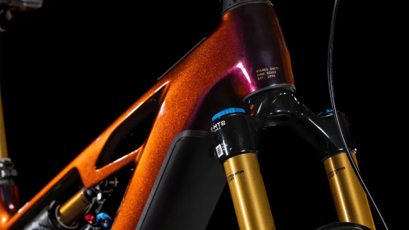 2025 Cube Stereo Hybrid One77 HPC TM - Electric Full Suspension Mountain Bike - Solar Eclipse / Bronze-1