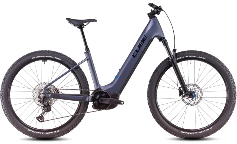 2025 Cube Reaction Hybrid Pro 800 - Step Thru Electric Mountain Bike - Metallic Grey / Black