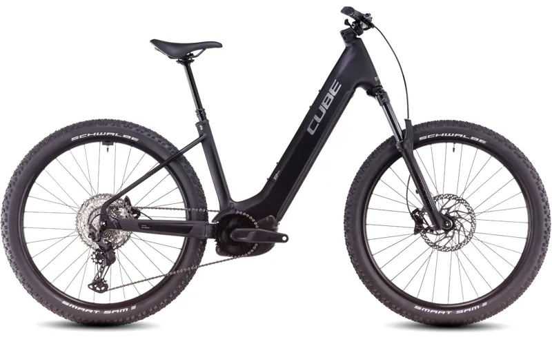 2025 Cube Reaction Hybrid Race 800 - Step Thru Electric Hardtail Mountain Bike - Black / Metal