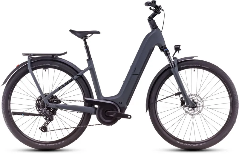 2025 Cube Kathmandu Hybrid One 800 Easy Entry - Electric Hybrid Bike - Shadow Grey / Black