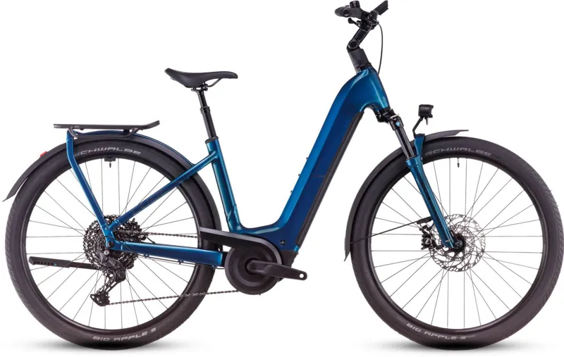 2025 Cube Kathmandu Hybrid EX 800 Easy Entry - Electric Hybrid Bike - Electric Blue / Chrome