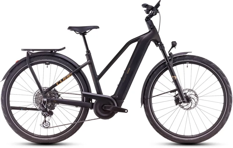 2025 Cube Kathmandu Hybrid SLT 800 Trapeze - Electric Hybrid Bike - Gold Dust / Black