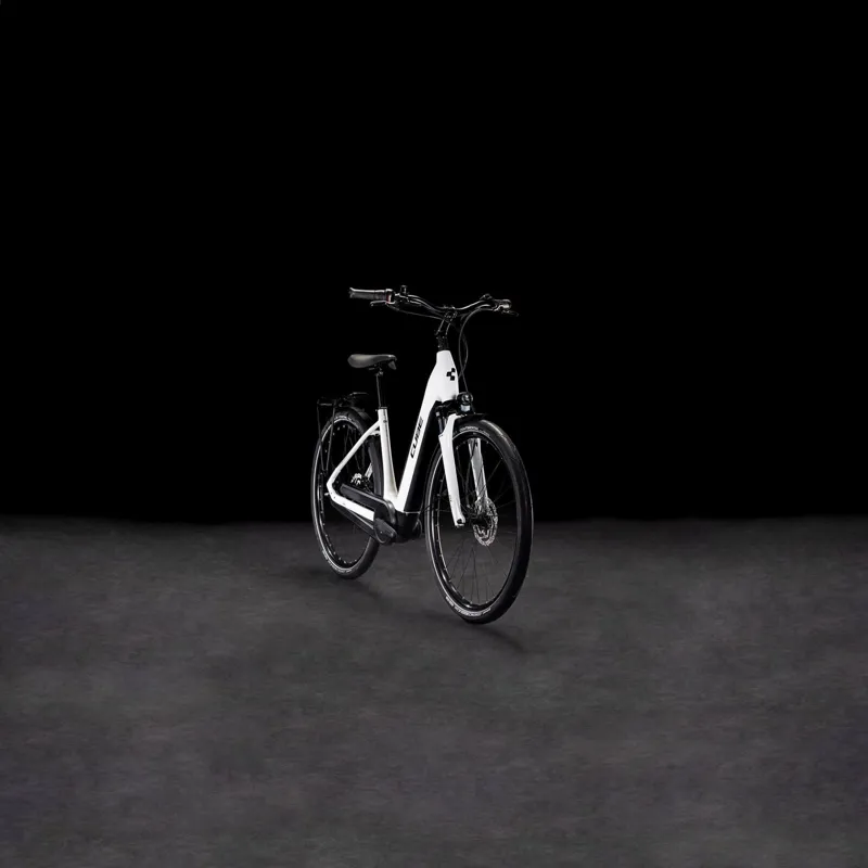 2025 Cube Supreme Hybrid Comfort One 500 Easy Entry - Electric Hybrid Bike - Metallic White / Black-6