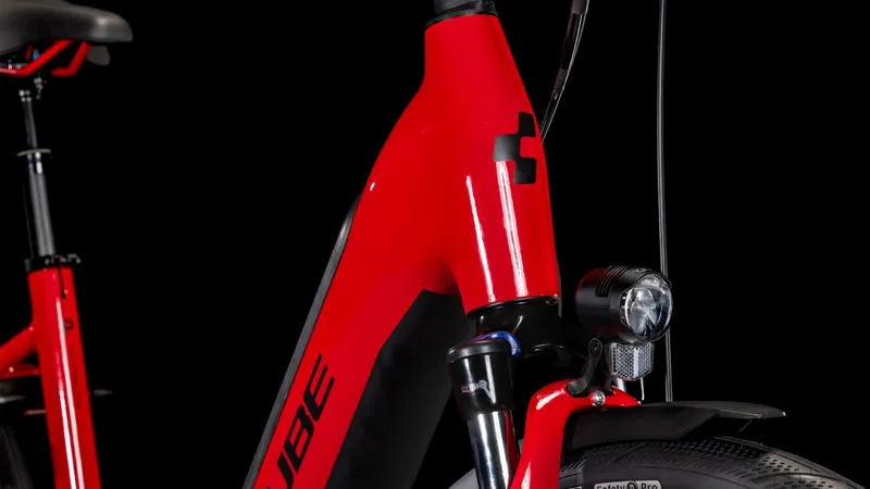 2025 Cube Supreme Hybrid Comfort Pro 500 Easy Entry - Electric Hybrid Bike - Fire Red/Black-1