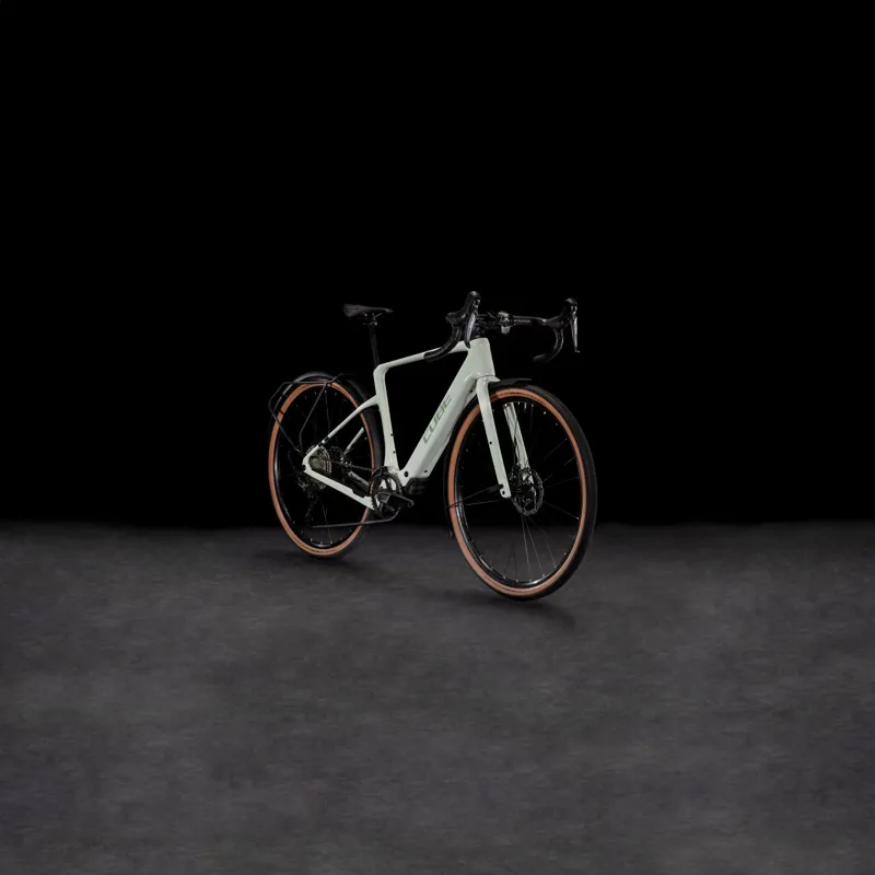 2025 Cube Nuroad Hybrid C:62 Race FE 400X - Fully equipped Electric Gravel Bike - Desert Stone / Green-1