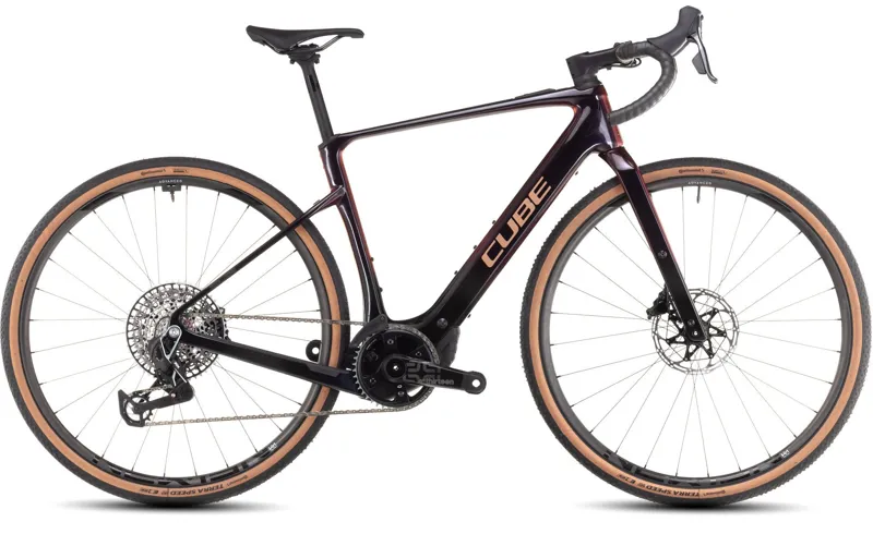 2025 Cube Nuroad Hybrid C:62 SLT 400X - Electric Gravel Bike - Solar Eclipse / Bronze