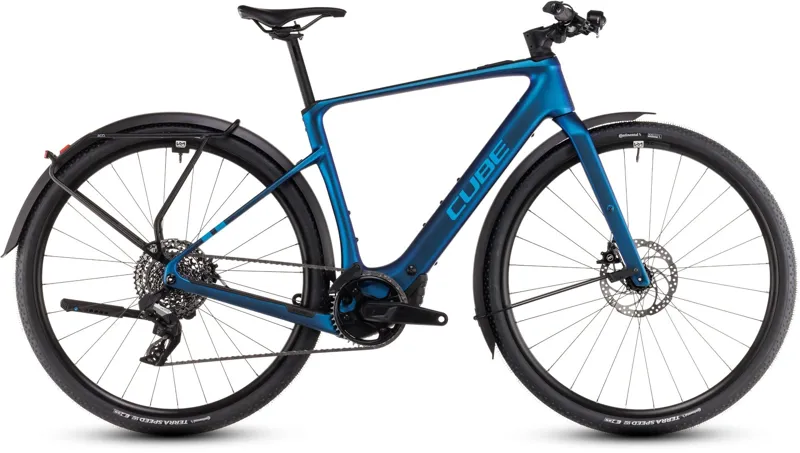 2025 Cube Nulane Hybrid C:62 SLX 400X - Fully Equipped Electric Hybrid Bike - Nebula / Blue