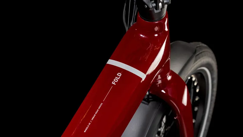 2025 Cube Fold Hybrid 500 - Electric Folding Bike - Merlot Red / Reflex-2