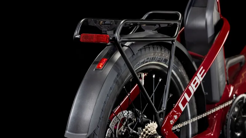 2025 Cube Fold Hybrid 500 - Electric Folding Bike - Merlot Red / Reflex-3