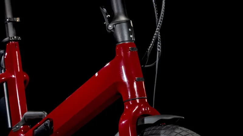 2025 Cube Fold Hybrid 500 - Electric Folding Bike - Merlot Red / Reflex-5