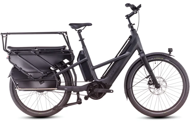 2025 Cube Longtail Hybrid Family 725 - Electric Cargo Bike - Grey / Reflex