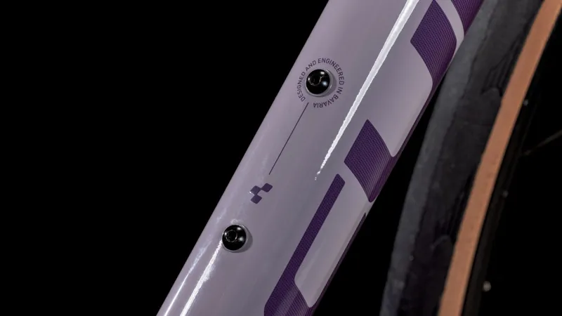 2025 Cube Attain C:62 Race - 105 equipped Carbon Road Bike - Plum Grey / Brink-3