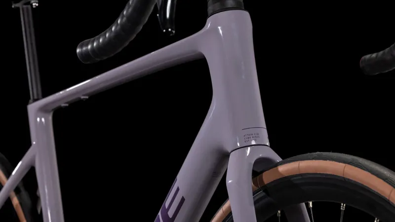 2025 Cube Attain C:62 Race - 105 equipped Carbon Road Bike - Plum Grey / Brink-6