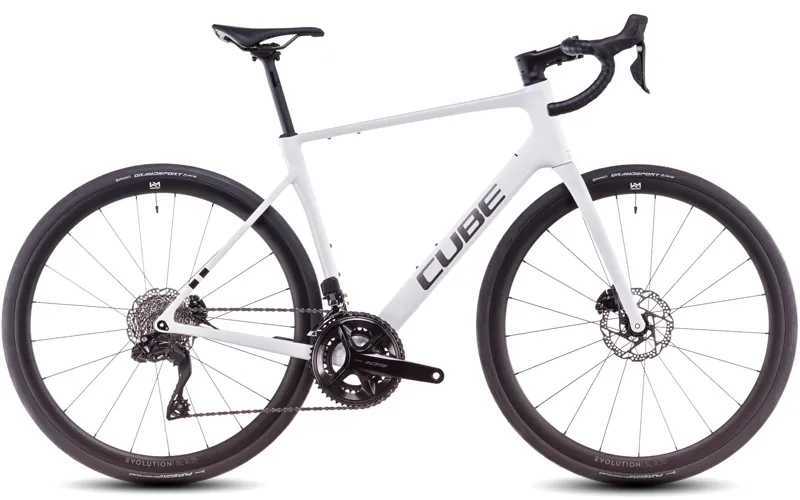 2025 Cube Attain c:62 SLX - 105 Di2 equipped Carbon Road Bike - Cotton / Black