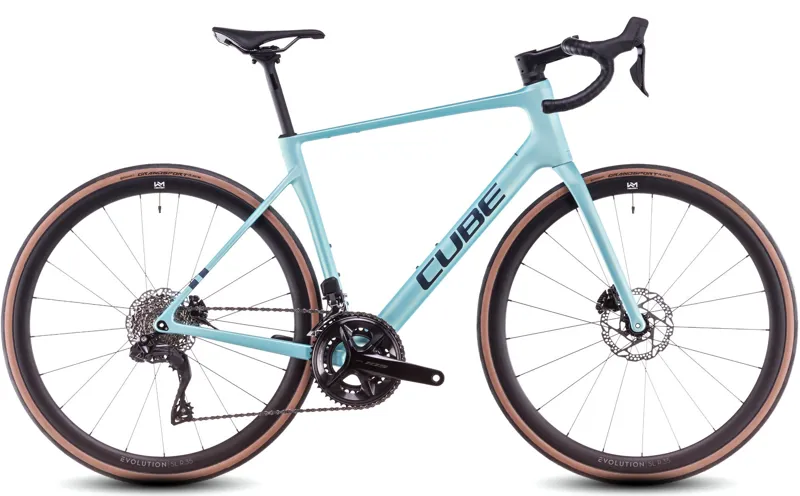 2025 Cube Attain c:62 SLX - 105 Di2 equipped Carbon Road Bike - Lagoon / Black