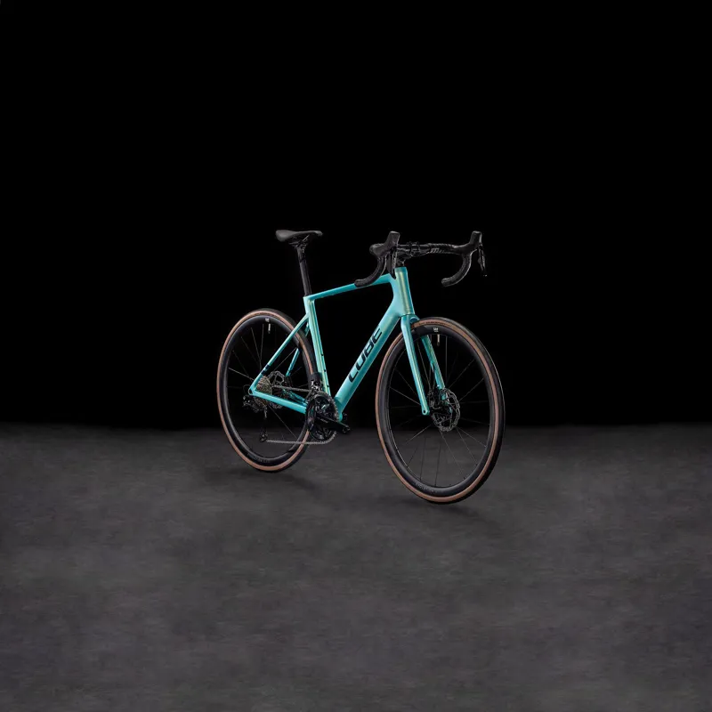 2025 Cube Attain c:62 SLX - 105 Di2 equipped Carbon Road Bike - Lagoon / Black-1