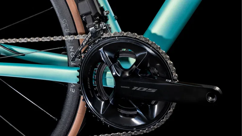 2025 Cube Attain c:62 SLX - 105 Di2 equipped Carbon Road Bike - Lagoon / Black-6