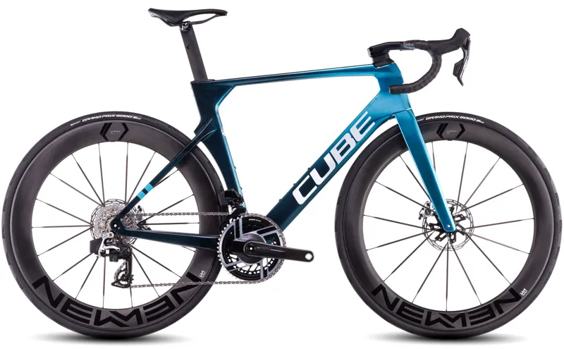 2025 Cube Litening Aero c:68x SLX - Aero Road Bike - Chrome Blue / Liquid Blue