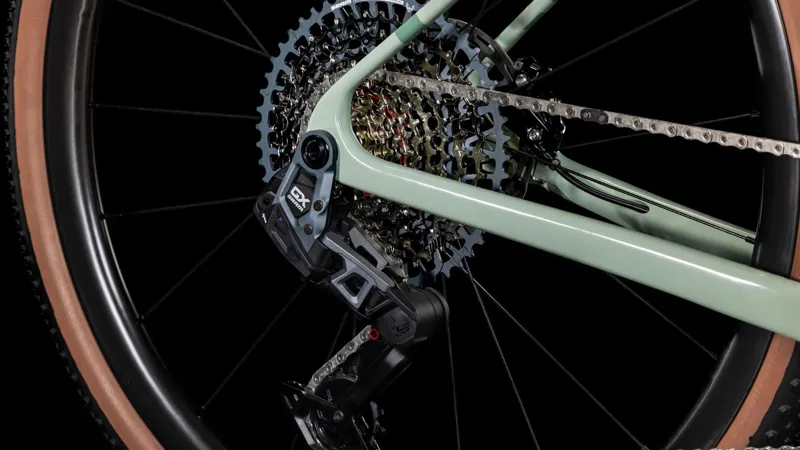 2025 Cube Nuroad C:62 EX - SRAM AXS equipped Carbon Gravel bike - Desert Stone / Green-5