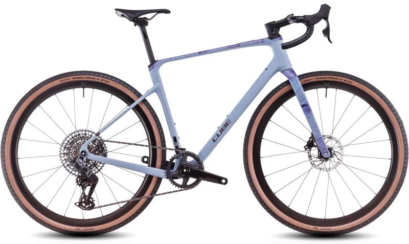 2025 Cube Nuroad C:62 EX - SRAM AXS equipped Carbon Gravel bike - Pigeon Blue / Art