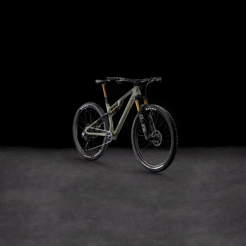 2025 Cube AMS ONE11 C:68X TM 29 - Full Suspension Carbon Trail Mountain Bike - Dusty Olive / Gold-1