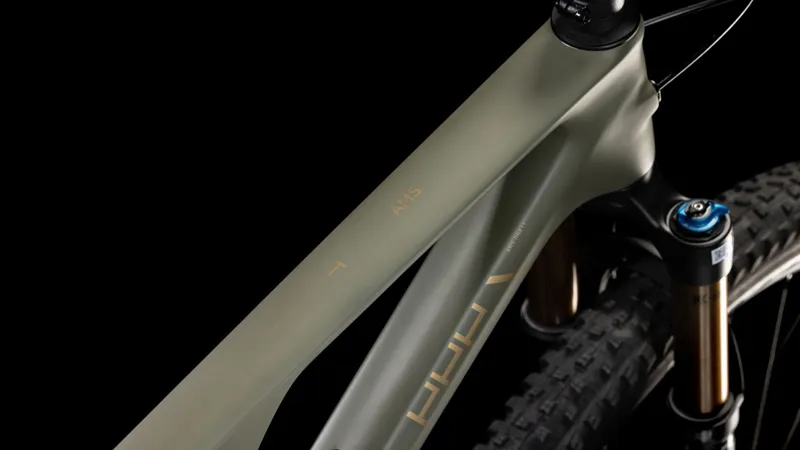 2025 Cube AMS ONE11 C:68X TM 29 - Full Suspension Carbon Trail Mountain Bike - Dusty Olive / Gold-2