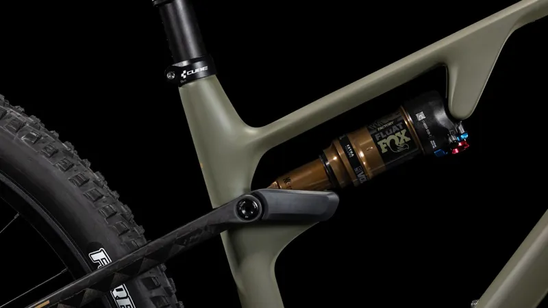 2025 Cube AMS ONE11 C:68X TM 29 - Full Suspension Carbon Trail Mountain Bike - Dusty Olive / Gold-4