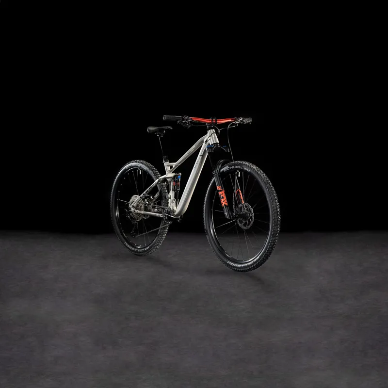 2025 Cube Stereo ONE22 Race - Full Suspension Trail Mountain Bike - Raw Metal / Black-1